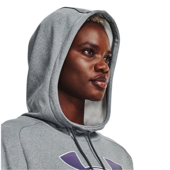 UNDER ARMOUR Gray w/ Purple Logo Hoodie Size Medium NWT!!! - Picture 3 of 9